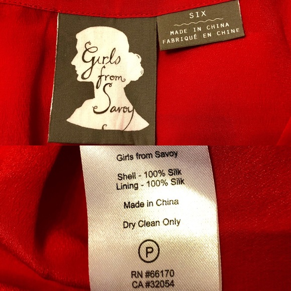 Girls from Savoy red ruffle silk tie neck dress - Picture 5 of 8